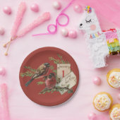 Vintage Neujahrsvögel Pappteller (Party)