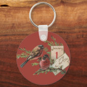 Vintage Neujahrsvögel Schlüsselanhänger (Vorderseite)