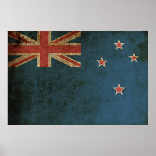 Vintage Neuseeland-Flagge Poster