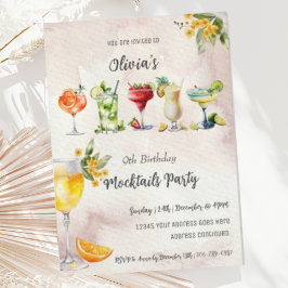 Vintage neutrale Mocktail Geburtstagsparty Einladung