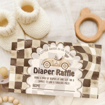 Vintage neutrale Rennwagen-Baby-Shower-Windel-Raff