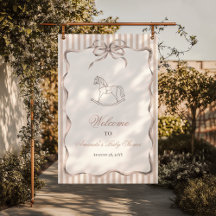 Vintage-Neutraler Schaukelpferd-Baby-Shower-Willko