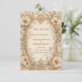 Vintage Neutrales Botanisch Save The Date (Stehend Vorderseite)