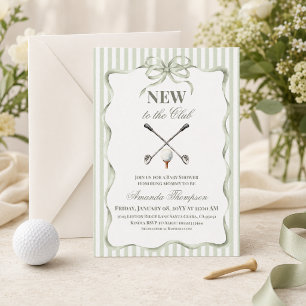 Vintage Neutrales Neu im Club Golf-Baby-Party Einladung