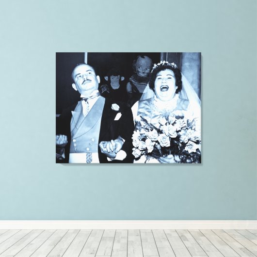 Vintage Neuverheiratete Leinwanddruck (Insitu (Holzboden))