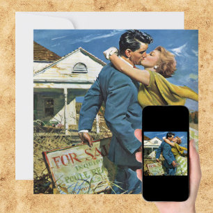 Vintage Neuvermählte Küssen, Party für die häuslic Einladung