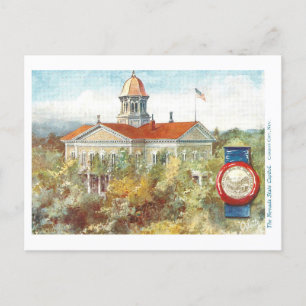 Vintage Nevada-Kapitol mit Siegel Postkarte