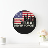 Vintage-Never-forget-patriotic Große Wanduhr (Zuhause)