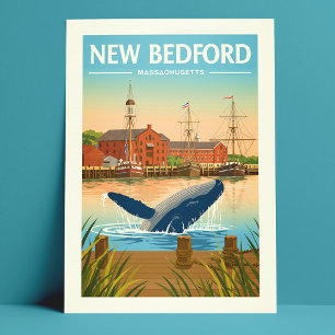 Vintage New Bedford Massachusetts Postkarte