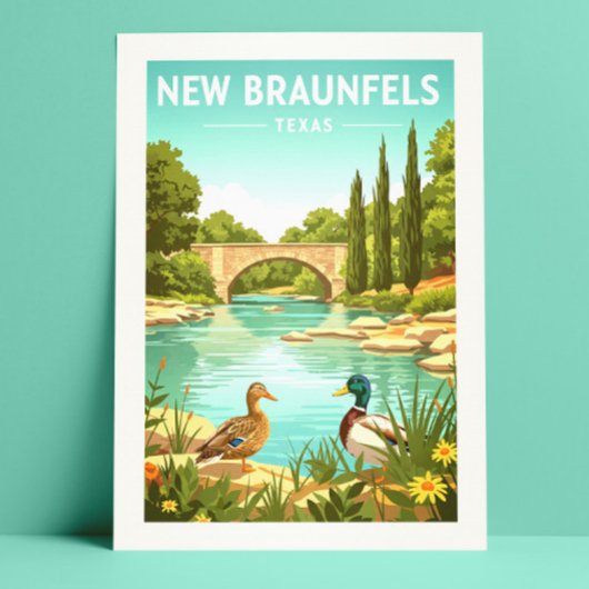 Vintage New Braunfels Texas Postkarte