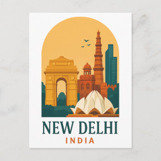 Vintage New Delhi India Travel – Retro Feiertagspostkarte