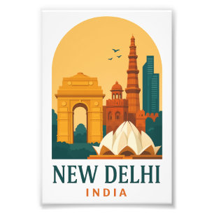 Vintage New Delhi Indien Reise – Retro Fotodruck