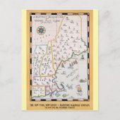 Vintage New England Map Sommerreise Postkarte (Vorderseite)