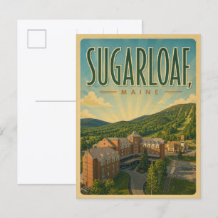 Vintage New England Skigebiet Sugarloaf Maine Postkarte