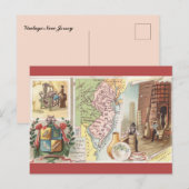 Vintage New Jersey Map Postkarte (Vorne/Hinten)