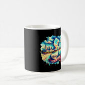 Vintage New Jersey Map - Retro us Staat Kaffeetasse (VorderseiteRechts)