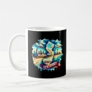 Vintage New Jersey Map - Retro us Staat Kaffeetasse