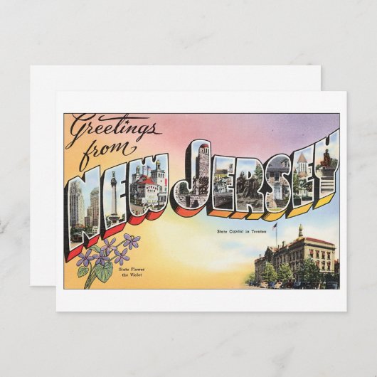 Vintage New Jersey Postcard Postkarte (Vorne/Hinten)