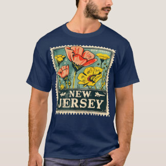 Vintage New Jersey State Flower Stempel Design T-Shirt