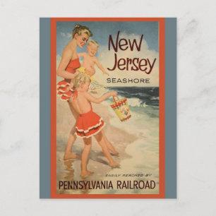 Vintage New Jersey Strände Pennsylvania Railroad Postkarte