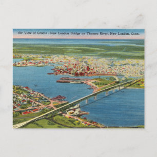 Vintage New London Bridge, New London, Connecticut Postkarte