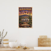Vintage-New-Mexico-Ballonposter Poster (Küche)