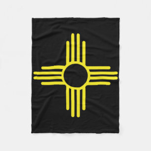 Vintage New Mexico Flagge Zia Sonne Retro abgenutz Fleecedecke