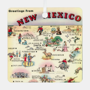 Vintage-New-Mexico-Kartenornament Ornament Aus Metall