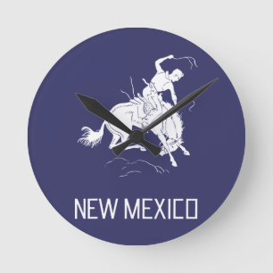 Vintage New Mexico Runde Wanduhr