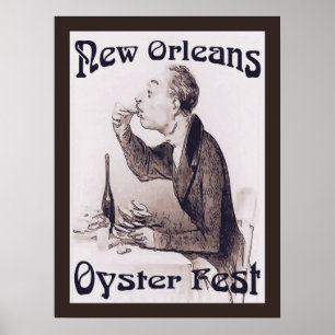 Vintage-New-Orleans-Auster-Festival-Druck Poster