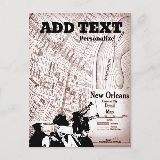 Vintage New Orleans Karte (Vorderseite)