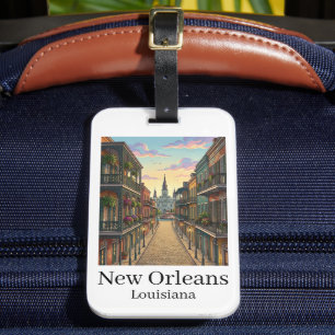 Vintage New Orleans Louisiana Französisches Vierte Gepäckanhänger