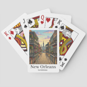 Vintage New Orleans Louisiana Französisches Vierte Spielkarten