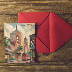 Vintage New Orleans Louisiana Malerei Reise Postkarte