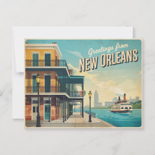 Vintage New Orleans Postkarte Grüße aus