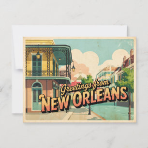 Vintage New Orleans Postkarte Grüße aus