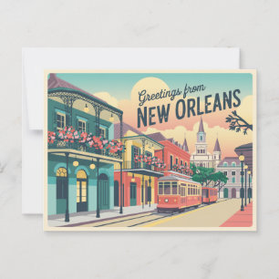 Vintage New Orleans Postkarte Grüße aus