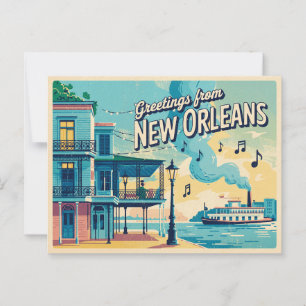 Vintage New Orleans Postkarte Grüße aus