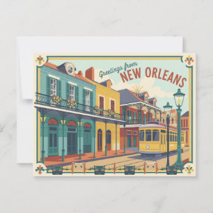 Vintage New Orleans Postkarte Grüße aus