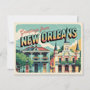 Vintage New Orleans Postkarte Grüße aus
