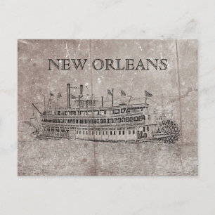Vintage New Orleans Stern Wheeler Postkarte