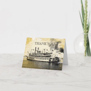 Vintage New Orleans Stern Wheeler Thank You Note Dankeskarte