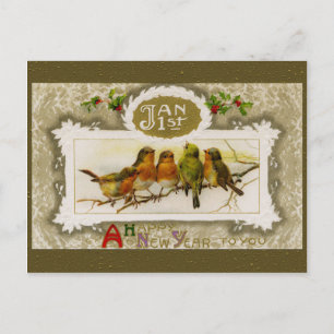 Vintage New Year Greeting Feiertagspostkarte