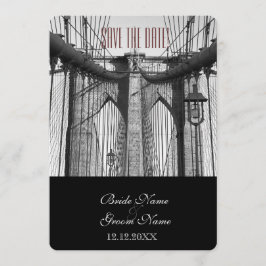 Vintage New York Brooklyn Bridge Save The Date