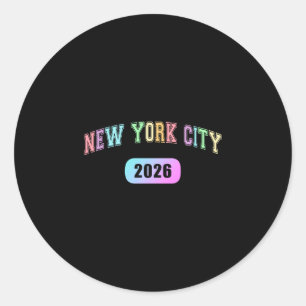 Vintage New York City 2026 Urlaub Reise Ferien Runder Aufkleber