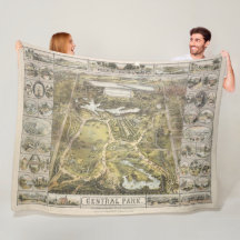 Vintage New York City Central Park Map, 1863