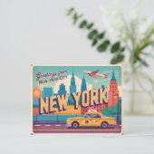 Vintage New York City | Gruß von Postkarte (Stehend Vorderseite)
