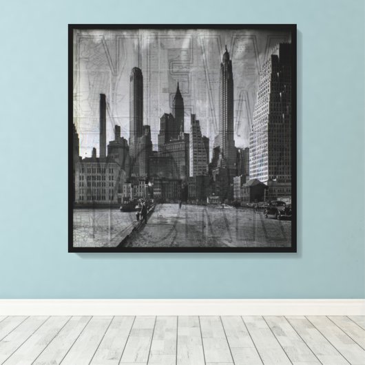 Vintage New York City Leinwanddruck (Insitu (Holzboden))