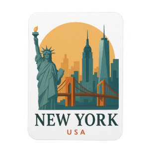 Vintage New York City Magnet – Minimalist Reise