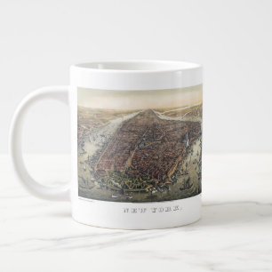 Vintage New York City, Manhattan, Brooklyn Bridge Jumbo-Tasse